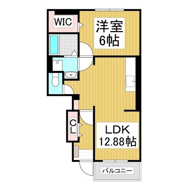 ビサイド・K(1LDK/1階)の間取り写真