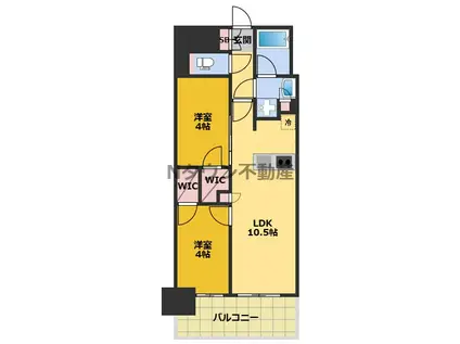 プレサンス名駅南ブリエ(2LDK/12階)の間取り写真