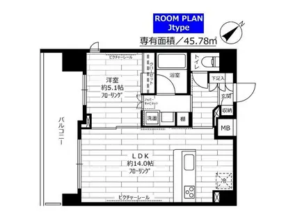 ステージグランデ蒲田アジールコート(1LDK/10階)の間取り写真