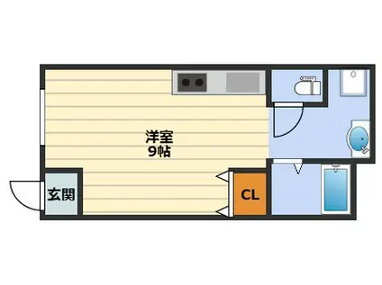 大宝北天満ロイヤルハイツ(ワンルーム/1階)の間取り写真