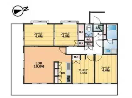 石神井ガーデン(4LDK/2階)の間取り写真