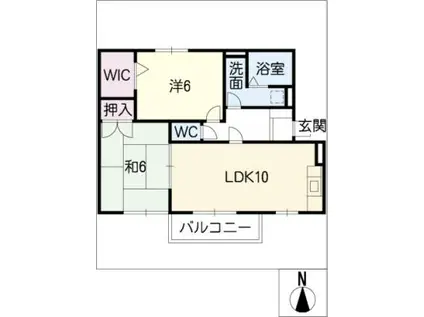 カーサ平子B棟(2LDK/1階)の間取り写真