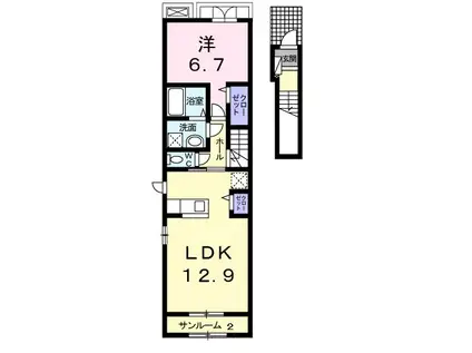 ベル・メゾンB(1LDK/2階)の間取り写真