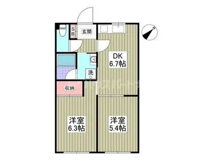 マ・メゾンネモト(2DK/1階)の間取り写真