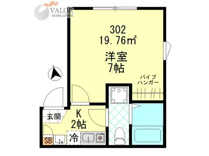 エースコート鶴見(1K/1階)の間取り写真