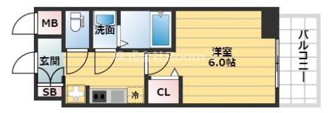 プレサンス松屋町ヴェルデス(1K/11階)の間取り写真