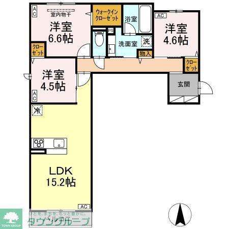 D-COMODO小金井貫井北町(3LDK/3階)の間取り写真