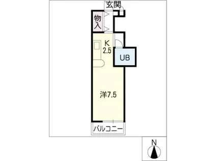 HILL-SIDE-SPOT(1K/1階)の間取り写真
