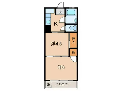 東都スカイマンション(2K/5階)の間取り写真