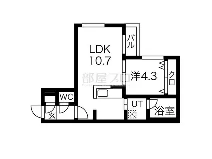 ステージア東札幌(1LDK/2階)の間取り写真