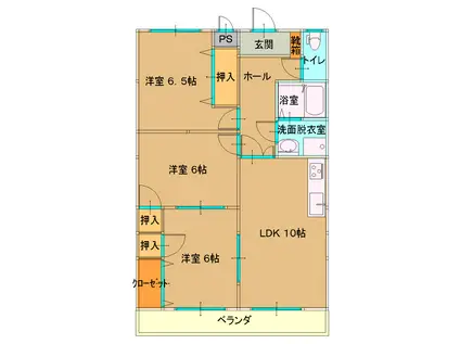 エスポアールさくら(3LDK/1階)の間取り写真