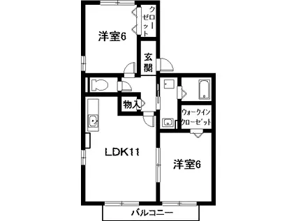 コージーコート(2LDK/2階)の間取り写真