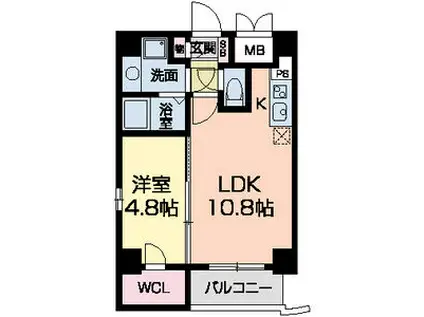 セレニテ甲子園I(1LDK/4階)の間取り写真