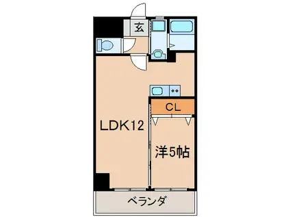 グランブルーキャトル(1LDK/3階)の間取り写真