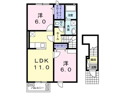 グレイス K(2LDK/2階)の間取り写真