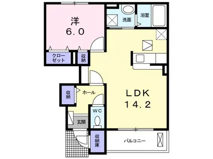 CAMELLIAI(1LDK/1階)の間取り写真