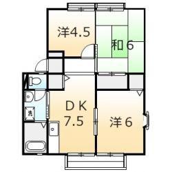 サンビレッジローズ A・B・C(3DK/2階)の間取り写真