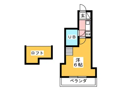 タウンハイツ大船(1K/2階)の間取り写真
