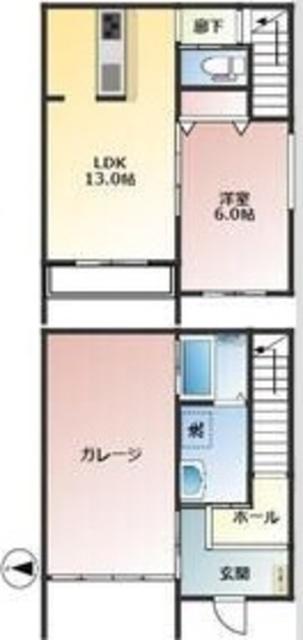 MNガレージ(1LDK/1階)の間取り写真