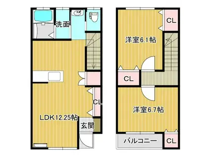 メゾン・エスペラント(2LDK/1階)の間取り写真