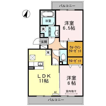 レイクサイド B203(2LDK/2階)の間取り写真