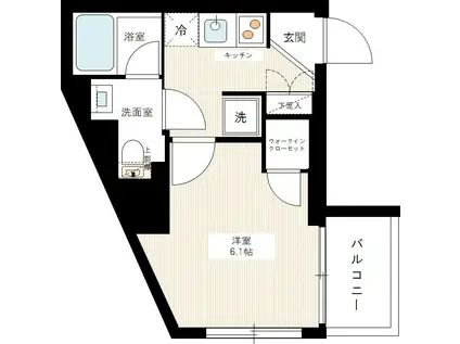 ハーモニーレジデンス品川荏原(1K/7階)の間取り写真