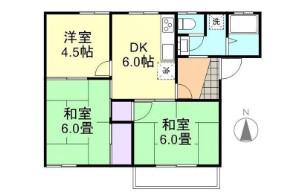 コーポ三宅B棟(3DK/2階)の間取り写真