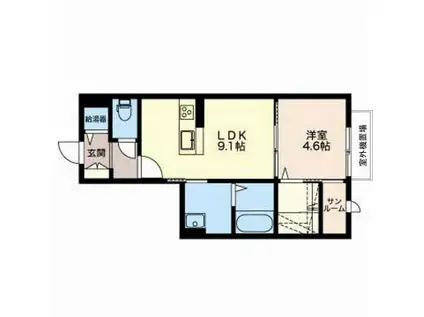 シュペリール(1LDK/3階)の間取り写真