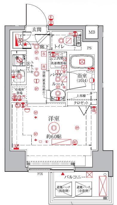 クレイシアIDZ横浜桜木町(1K/11階)の間取り写真