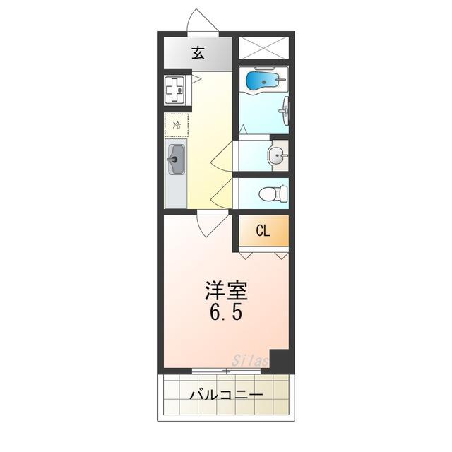 ルナアーク ファースト(1K/4階)の間取り写真