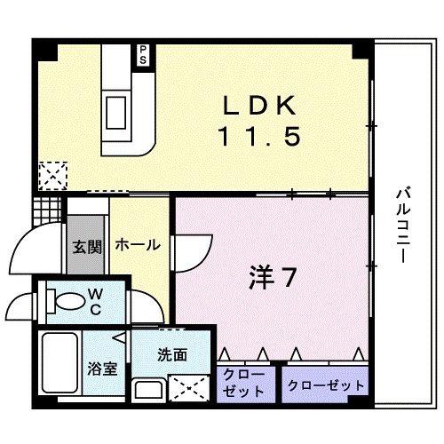 ボーチェ(1LDK/2階)の間取り写真