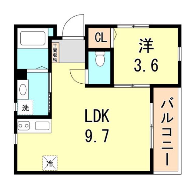 コート・ロッソ(1LDK/2階)の間取り写真