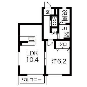 アザレアC(1LDK/1階)の間取り写真