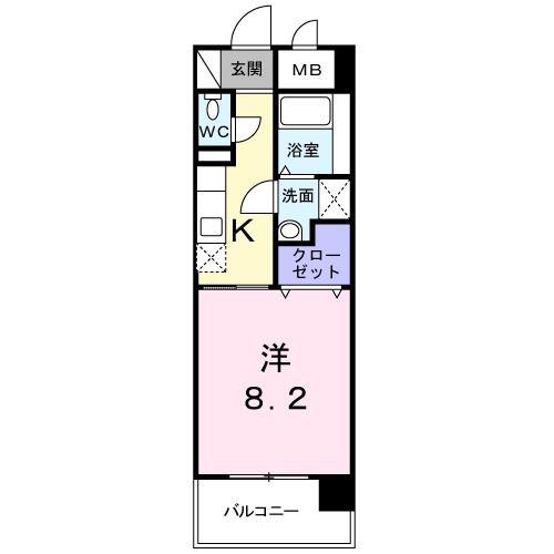 デイドリーム(1K/4階)の間取り写真