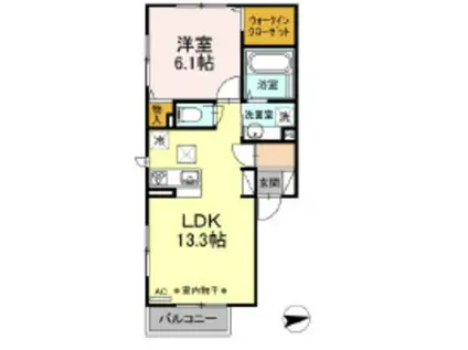 シャルム(1LDK/1階)の間取り写真
