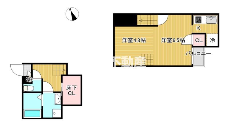 ADC津福セレーノ(1K/2階)の間取り写真