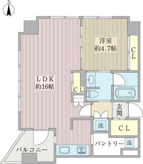 YZ MAHOROBA(1LDK/8階)の間取り写真