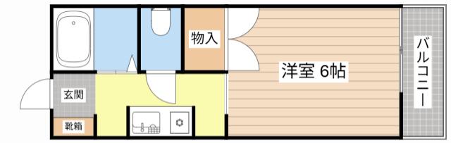 朝日ハイツ(ワンルーム/2階)の間取り写真