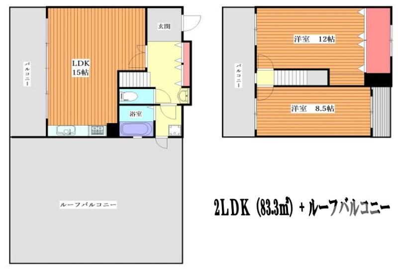 プレステージ13番館(2LDK/10階)の間取り写真