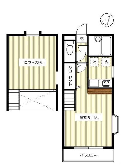 サンビュー城下(1LDK/2階)の間取り写真