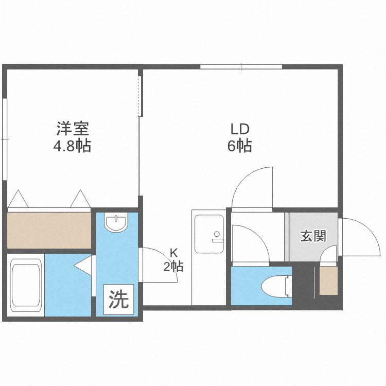 サンクレスト発寒中央(1LDK/3階)の間取り写真