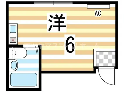 美和コーポ(ワンルーム/2階)の間取り写真