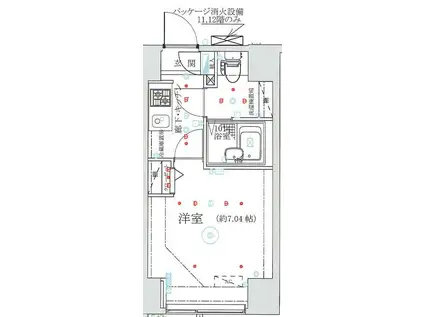 グローバン本所吾妻橋駅前(1K/7階)の間取り写真