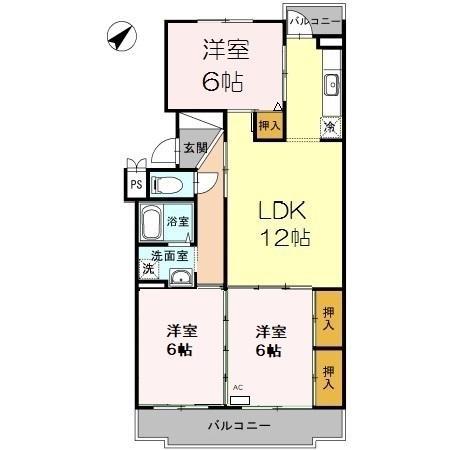 プレジデントタカヤ3(3LDK/4階)の間取り写真