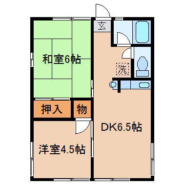 シティハイムソレイユ(2DK/1階)の間取り写真