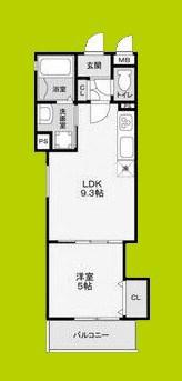 フォレストクリエオーレ城垣町壱番館(1LDK/1階)の間取り写真
