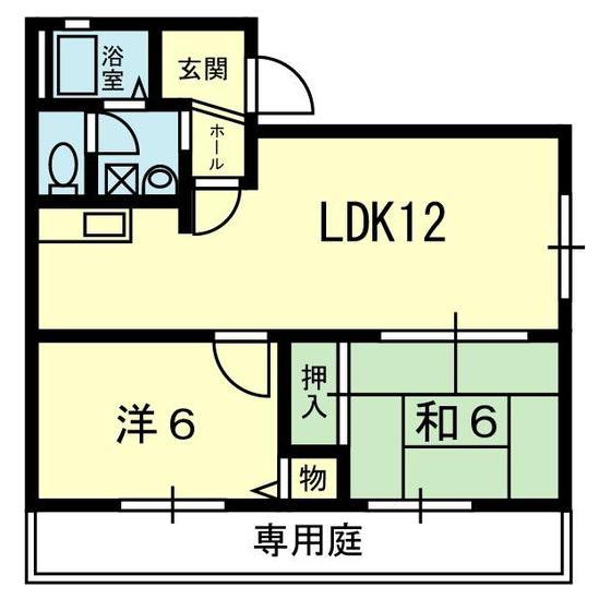 ディアス・ガーデン(2LDK/1階)の間取り写真