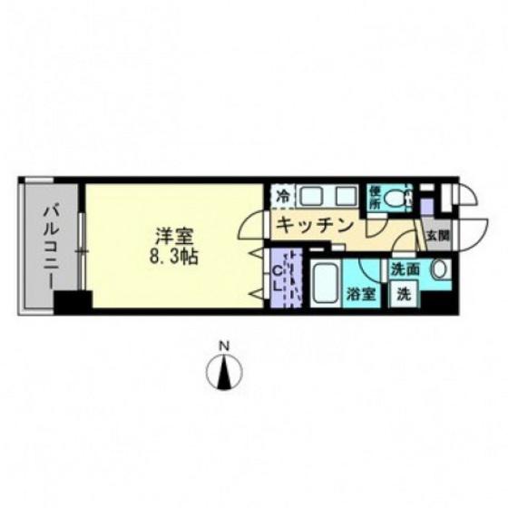 ARCSTAGE柳町(1K/4階)の間取り写真