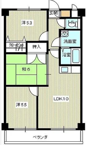 ラピスタウン吉見(3LDK/2階)の間取り写真