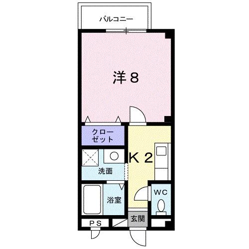 エスボワール新迫(1K/1階)の間取り写真